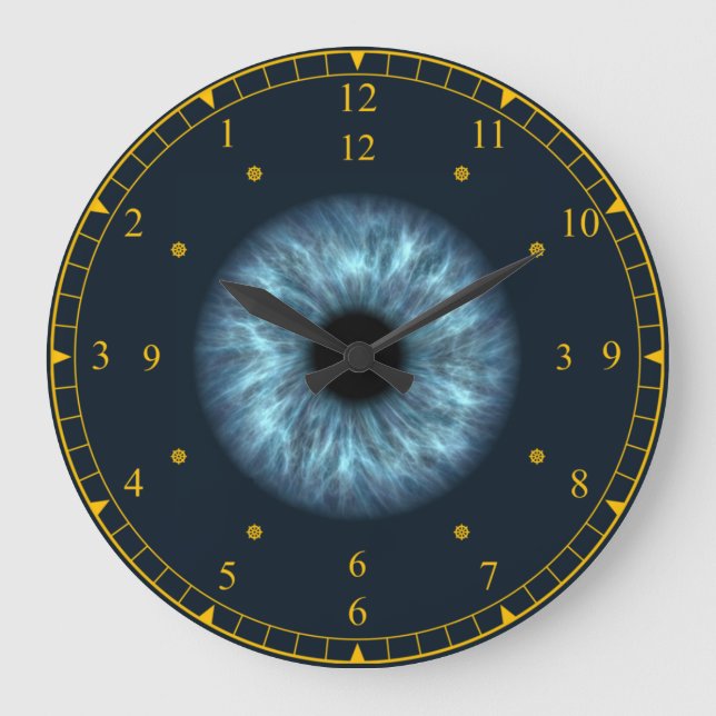 Grande Horloge Ronde Time Machine ~ Blue Eyeball Black Trou ~   (Recto)