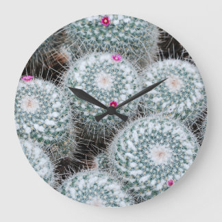 Grande Horloge Ronde Tiny rose Fleurs Plantes Cactus