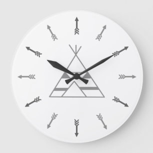 Grande Horloge Ronde Tipi gris