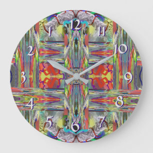 Grande Horloge Ronde Tissage en verre - tournez de retour le temps