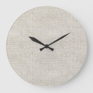 Grande Horloge Ronde Tissu fin Lin Lumière Neutre Temps moderne