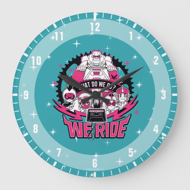 Grande Horloge Ronde Titans Ados, allez ! | Retro Moto Graphic (Recto)
