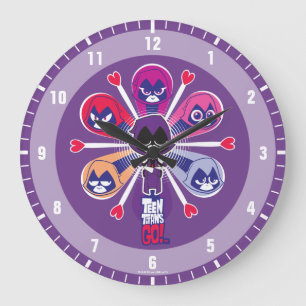 Grande Horloge Ronde Titans Ados, partez ! Emoticlones de Raven
