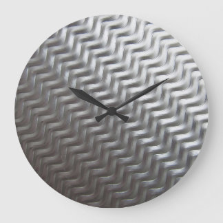 Grande Horloge Ronde Tôle métallique industrielle texturée en acier ino