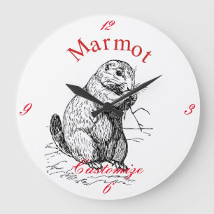 Grande Horloge Ronde Tonnerre_Cove d'animal de marmotte cuite