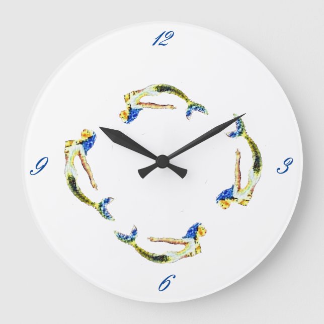 Grande Horloge Ronde Tonnerre de la sirène de natation (Recto)