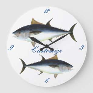 Grande Horloge Ronde Tonnerre en forme de thon rouge
