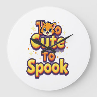 Grande Horloge Ronde Too Cute To Spook Cat