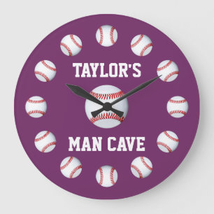 Grande Horloge Ronde Top Monochromatique du baseball Byzantium