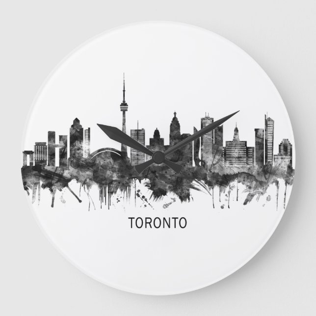 Grande Horloge Ronde Toronto Canada Skyline BW (Recto)