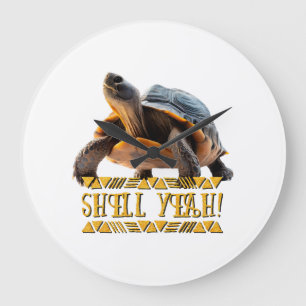 Grande Horloge Ronde Tortue 001 Coquille Ouais!