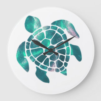 Grande Horloge Ronde Tortue brillante 