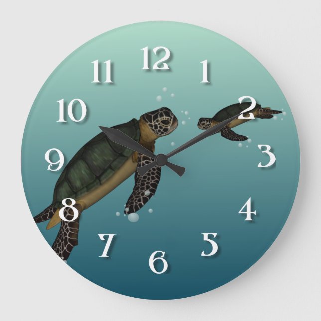 Grande Horloge Ronde Tortues de mer (Recto)