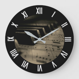 Grande Horloge Ronde Touches de piano de musique antique