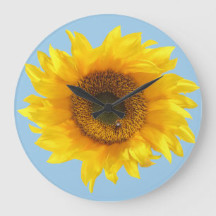 Grande Horloge Ronde tournesol jaune