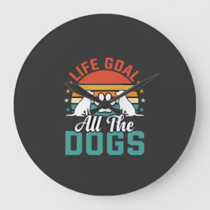 Grande Horloge Ronde Tous les chiens Amateur de chiens rétro