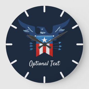 Grande Horloge Ronde Tout American Eagle & Flag Patriotic