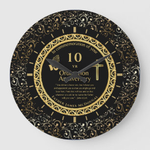 Grande Horloge Ronde TOUTE ORDination Anniversaire Prêtre PERSONNALISÉ