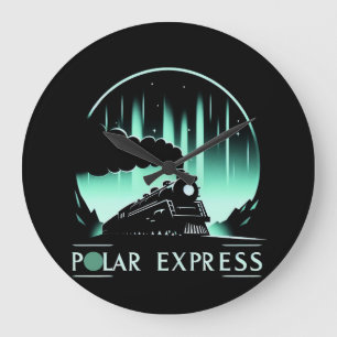 Grande Horloge Ronde Train Stylé Polar Express