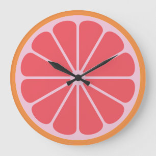 Grande Horloge Ronde Tranches de pamplemousse