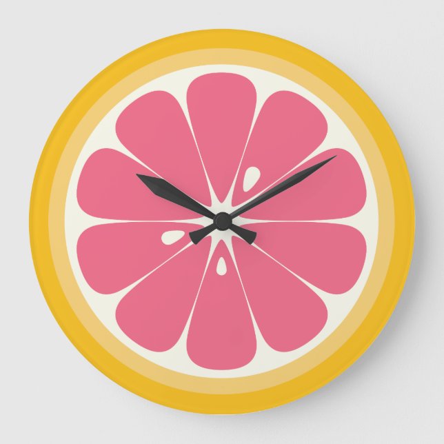 Grande Horloge Ronde Tranches de pamplemousse rose (Recto)