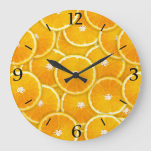 Grande Horloge Ronde Tranches orange