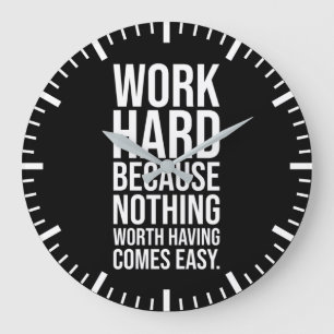 Grande Horloge Ronde Travailler dur - Gymnase, Hustère, Succès, Motivat