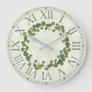 Grande Horloge Ronde Trèfle, trèfle jour de la saint patrick