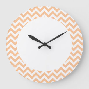 Grande Horloge Ronde Trendy chevron Wall Clock