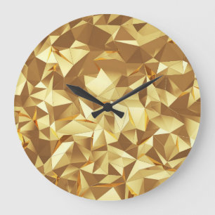 Grande Horloge Ronde Triangle Or : Texture Arrière - plan Abstraite.