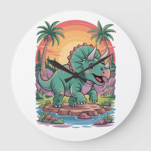 Grande Horloge Ronde Triceratops triomphe