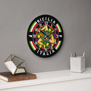 Grande Horloge Ronde Trinacria Sicile Italie 