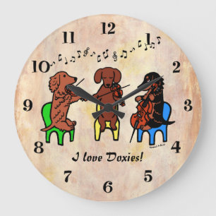 Grande Horloge Ronde Trio de ficelle de teckel
