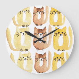 Grande Horloge Ronde Trois Chats