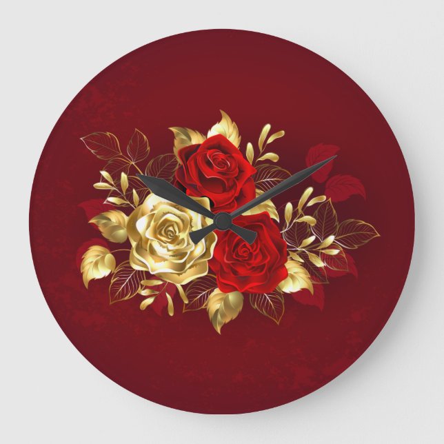 Grande Horloge Ronde Trois Roses de bijoux (Recto)