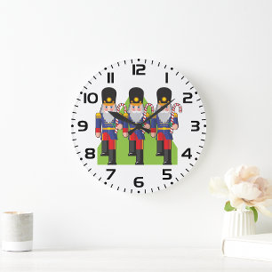 Grande Horloge Ronde Trois soldats de jouets de Noël