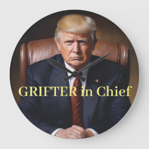 Grande Horloge Ronde Trompeur en chef de Trump