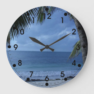 Grande Horloge Ronde Tropical Beach with Palm Tree