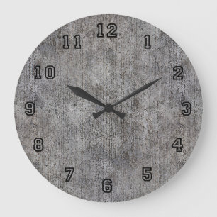 Grande Horloge Ronde Trottoir gris patiné de ciment