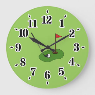 Grande Horloge Ronde Trou de golf avec drapeau