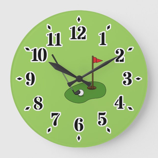 Grande Horloge Ronde Trou de golf avec drapeau (Recto)