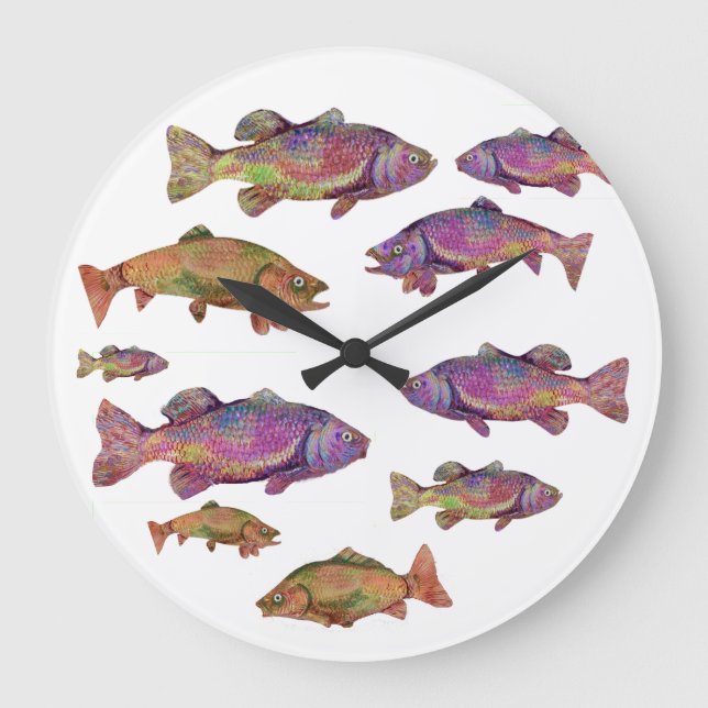 GRANDE HORLOGE RONDE TROUT RAINBOW COLORFUL (Recto)