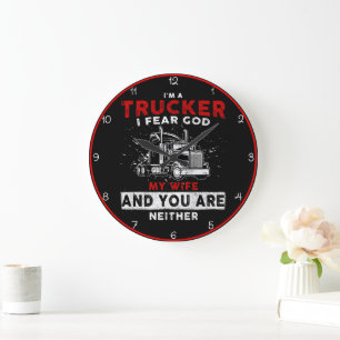Grande Horloge Ronde Trucker : Craindre Dieu Ma Femme