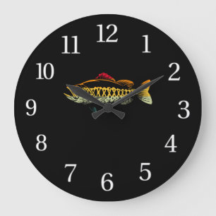 Grande Horloge Ronde Truite Volant Pêche Nature Pêche Extérieure Pê