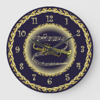 Trumpet ~ Scroll musical ~ Gold/Navy Blue ~