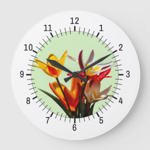 Grande Horloge Ronde Tulip flowers customizable