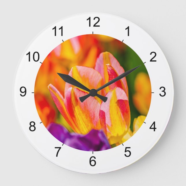 Grande Horloge Ronde Tulipes Enchantant (Recto)