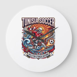 Grande Horloge Ronde Tunisie Football Skeleton Attaquant Nations Premiu