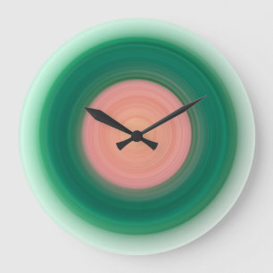 Grande Horloge Ronde Turquoise bleu vert orange rose jaune