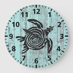 Grande Horloge Ronde Turtle Beach Shabby Chic